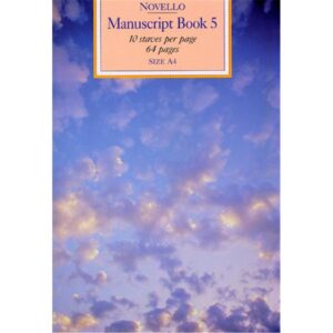 Novello Manuscript Book 5: 10 Staves - 64 Pages (A4 Spiral Bound)
