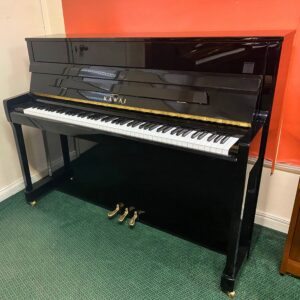 Second Hand Kawai K-200 Upright Piano, Polished Black, c.