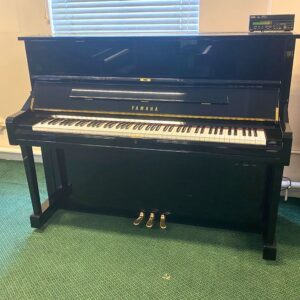 Second Hand Yamaha DU1A Disklavier Upright Piano, polished black, c.2002