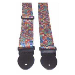 Leathergraft Graphic Webbing Guitar Strap,  Squares