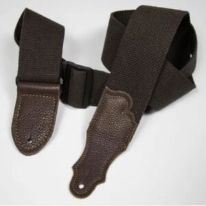 Franklin 2" Cotton Glove Leather End Brown Guitar Strap