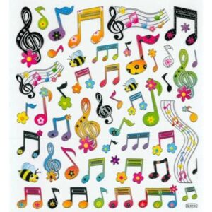 Floral Notes & Clefs  Stickers
