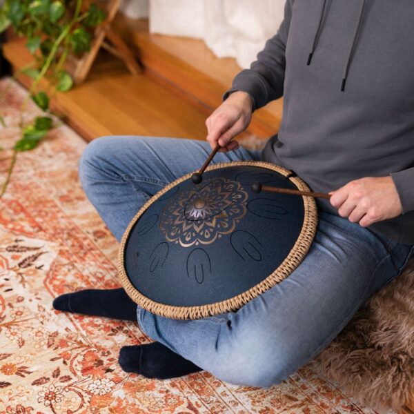 Meinl Sonic Energy OSTD2NBE 16" / 40cm Tongue Drum, D Amara, Engraved Floral Pattern - Image 4