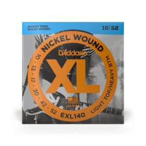 D'Addario XL Nickel Electric Guitar Strings, EXL140, Nickel Wound, 10-52