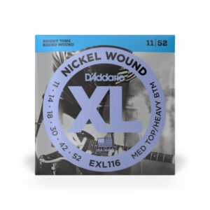 D'Addario XL Nickel Electric Guitar Strings, EXL116, Nickel Wound, 11-52