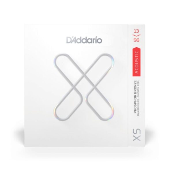 D'Addario XS Phosphor Bronze Coated Acoustic Guitar Strings, XSAPB1356, Medium, 13-56