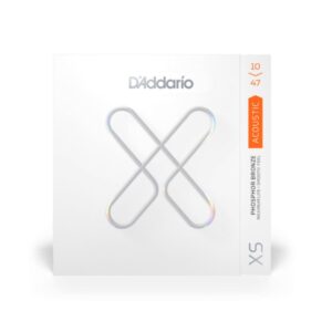 D'Addario XS Phosphor Bronze Coated Acoustic Guitar Strings, XSAPB1047, Extra Light, 10-47