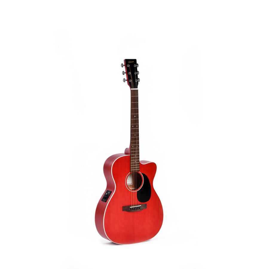 Ditson 10 Series 000C-10E-TRD Cutaway Electro Acoustic Guitar, Trans Dark Red