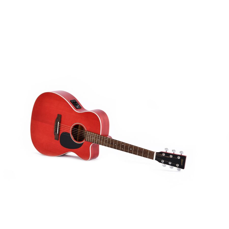 Ditson 10 Series 000C-10E-TRD Cutaway Electro Acoustic Guitar, Trans Dark Red - Image 3