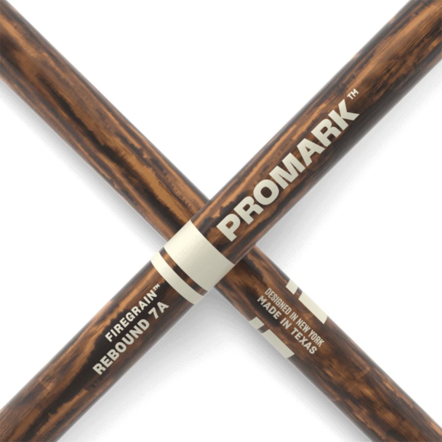 Promark Rebound 7A Firegrain Hickory Drum Sticks, Acorn Wood Tip - Image 2