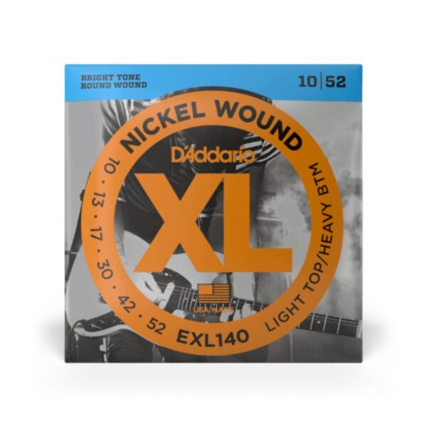 D'Addario XL Nickel Electric Guitar Strings, EXL140, Nickel Wound, 10-52
