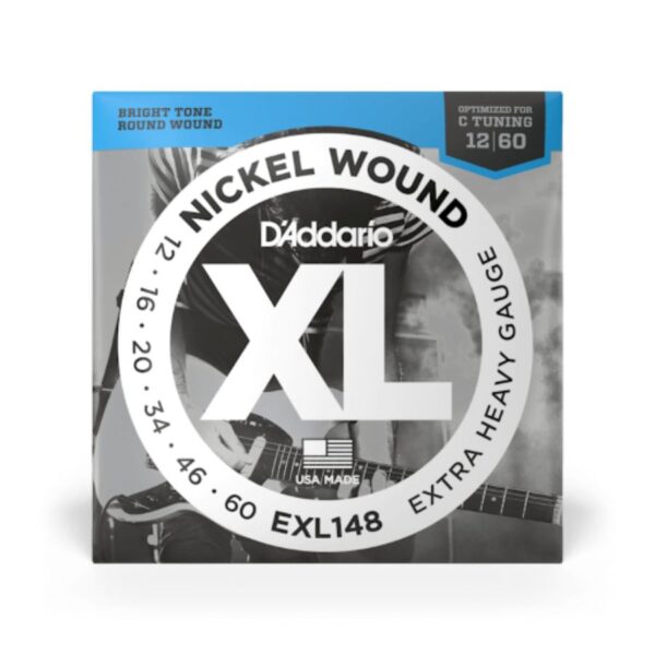 D'Addario XL Nickel Electric Guitar Strings, EXL148, 12-60, Extra Heavy