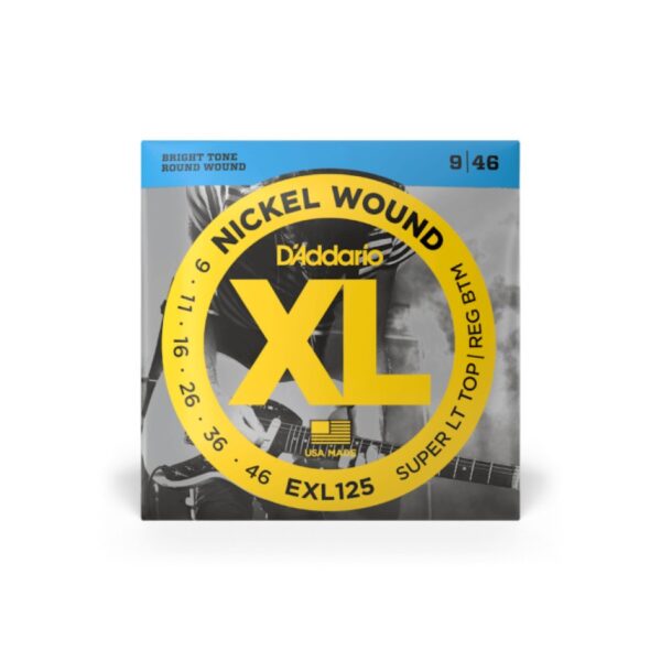 D'Addario, XL Nickel Electric Guitar Strings, EXL125, 09-46 Super Light Top/Regular Bottom