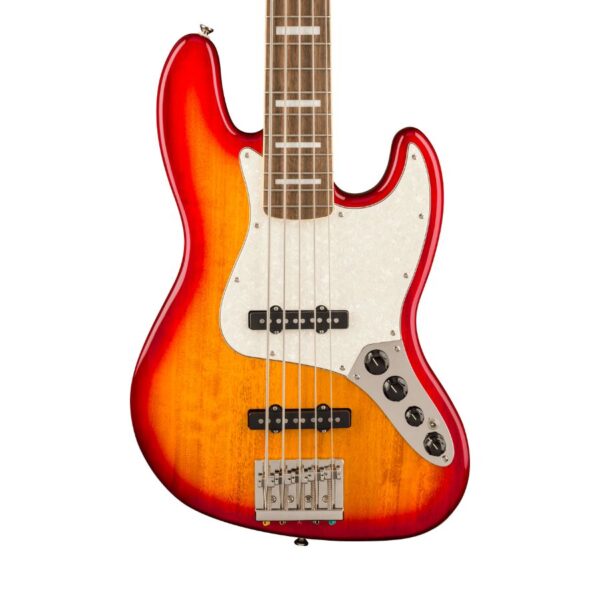 Squier Classic Vibe Active Jazz Bass V, Laurel Fingerboard, White Pearloid Pickguard, Sienna Sunburst - Image 3