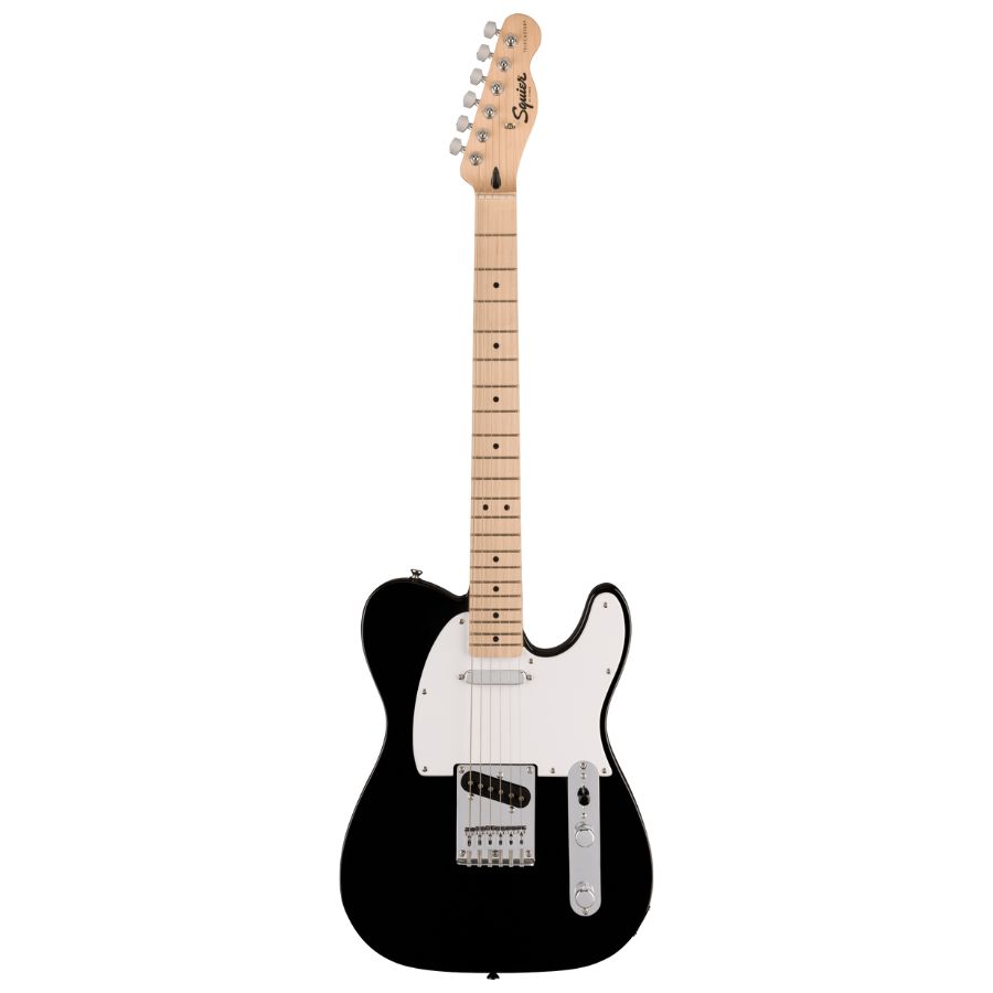 Squier Sonic Telecaster, Maple Fingerboard, White Pickguard, Black