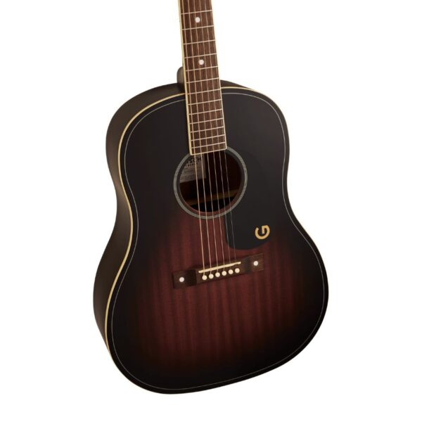 Jim Dandy Dreadnought Acoustic Guitar, Deep Cherry Burst - Image 3