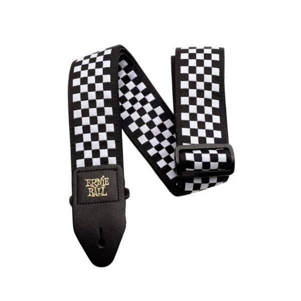 Ernie Ball Jacquared Strap, Black & White Checkered