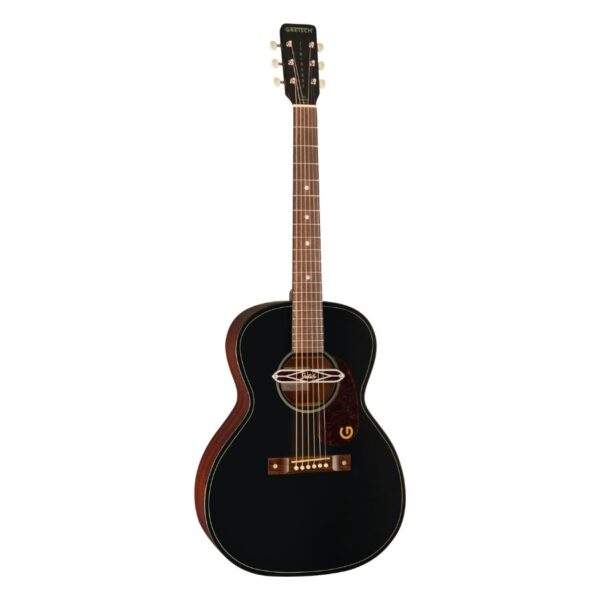 Jim Dandy Deltoluxe Concert Acoustic Guitar, Black Top - Image 3