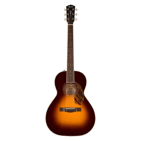 Fender PS-220E Parlor Acoustic Electro Guitar, Aged Cognac Burst, Mahogany Top
