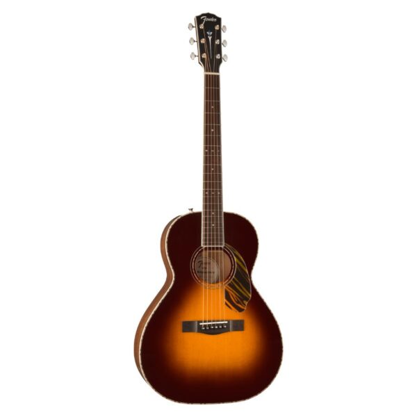 Fender PS-220E Parlor Acoustic Electro Guitar, Aged Cognac Burst, Mahogany Top - Image 3