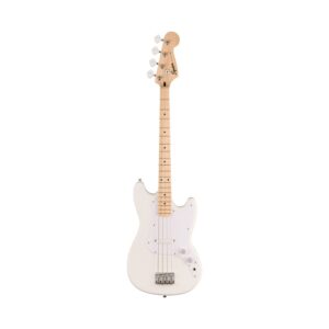 Squier Sonic Bronco Bass Guitar, Maple Fingerboard, White Pickguard, Arctic White