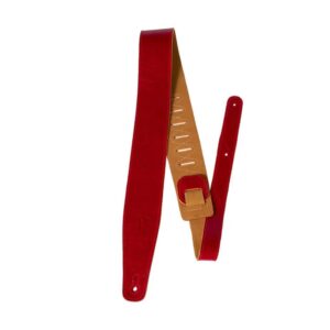 Roksak RSLS-7085 Italian Leather Guitar Strap, Cherry Red
