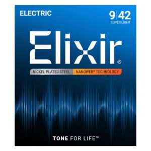Elixir Nickel Nanoweb Electric Guitar Strings, 9-42, 3-Pack