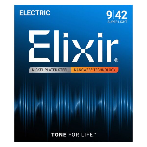 Elixir Nickel Nanoweb Electric Guitar Strings, 9-42, 3-Pack