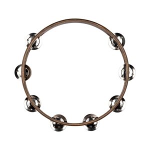 Meinl TA1WB 10" Wood Tambourine, 1 Row, Steel Jingles, Walnut Brown