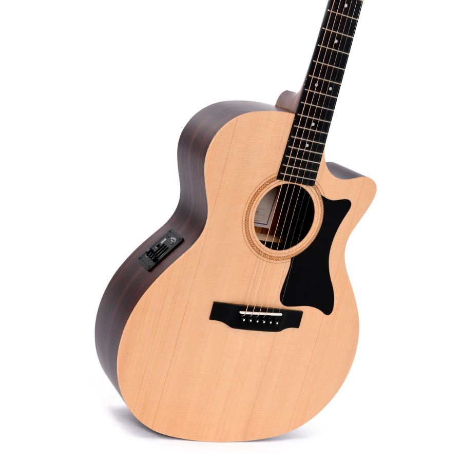 Sigma SE Series GTCE Electro Acoustic Guitar, Solid Sitka Spruce Top, Tilia B&S, Torch Inlay - Image 3