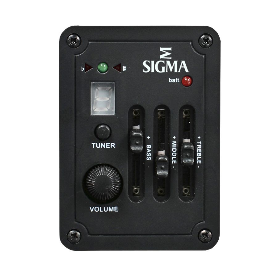 Sigma SE Series GTCE Electro Acoustic Guitar, Solid Sitka Spruce Top, Tilia B&S, Torch Inlay - Image 6