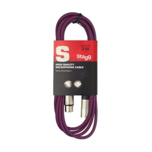 Stagg SMC3 CPP XLR-XLR Microphone Cable, 10ft / 3m, Purple