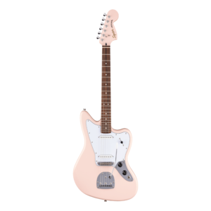 Squier Affinity Jaguar Guitar, Laurel Fingerboard, White Pickguard, Matching Headstock, Shell Pink