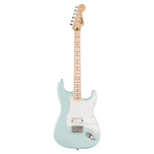 Squier Sonic Stratocaster HT Electric Guitar, Maple Fingerboard, White Pickguard, Sonic Blue
