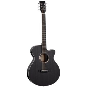 Tanglewood Blackbird TWBBSFCE Super Folk Cutaway Electro Acoustic Guitar, Smokestack Black