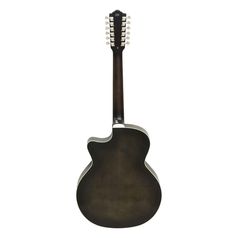 Guild F-2512CE Deluxe Acoustic Guitar, 12 String, Trans Black Burst - Image 3