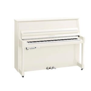 Yamaha B20TC3 Transacoustic Upright Piano, Polished White, Chrome Fittings