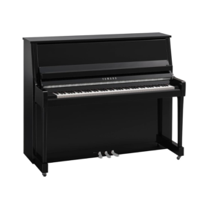 Yamaha B30 Upright Piano, Polished Black, Chrome Fittings
