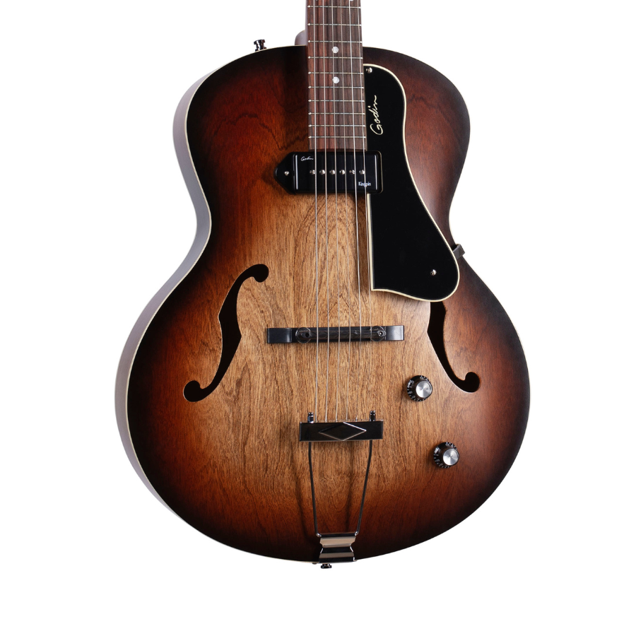 Godin 5th Avenue Kingpin P90 Semi Acoustic Guitar, Vintage Burst
