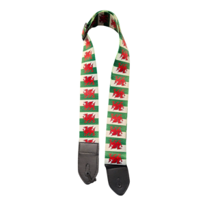 Earth Bond Vegan Guitar Strap, Welsh Dragon