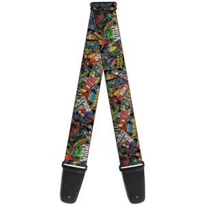 Buckle-Down WAV035 Marvel Retro Comics Stacked Guitar Strap