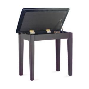 Stagg PBF23-RWM/SBK Flip-Top Piano Stool, Rosewood w/ Black Vinyl Top