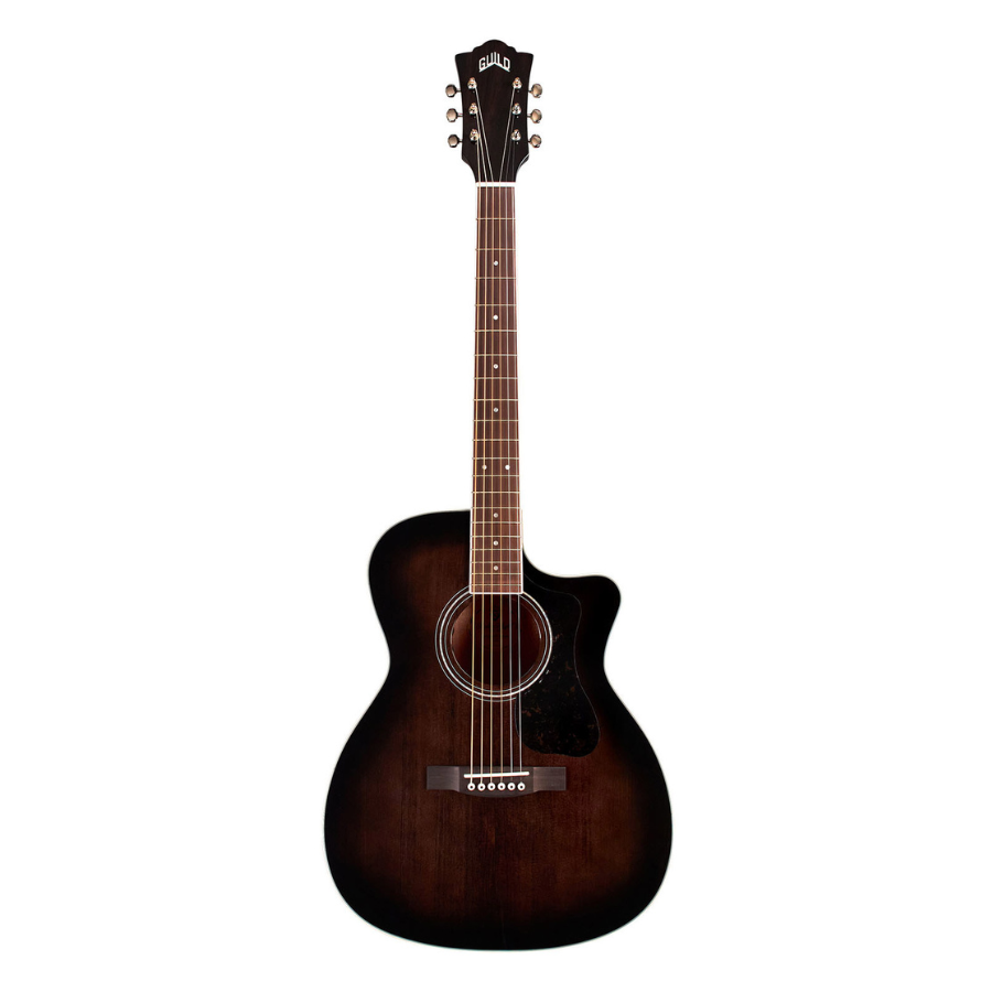 Guild OM-260-CE-TBB Electro Cutaway Acoustic Guitar, Trans Black Burst
