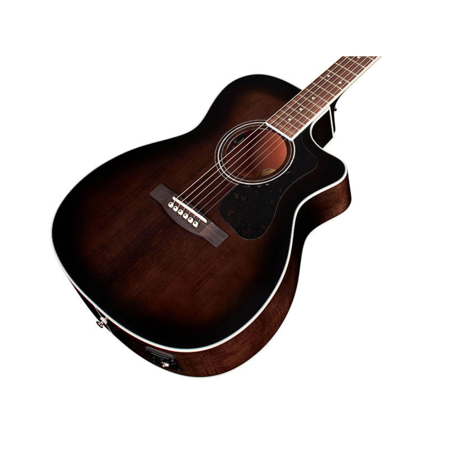 Guild OM-260-CE-TBB Electro Cutaway Acoustic Guitar, Trans Black Burst - Image 5