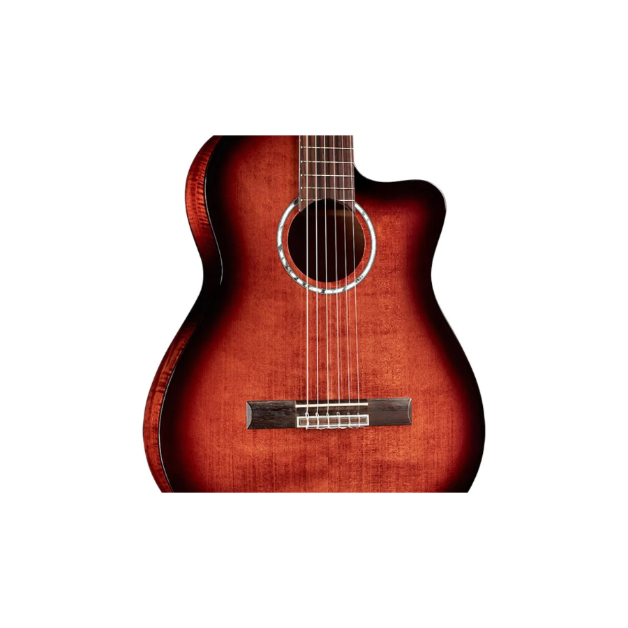 Cordoba Fusion 5 Edge Burst Electro Cutaway Nylon Guitar, 16" Radius/14mm Nut - Image 5