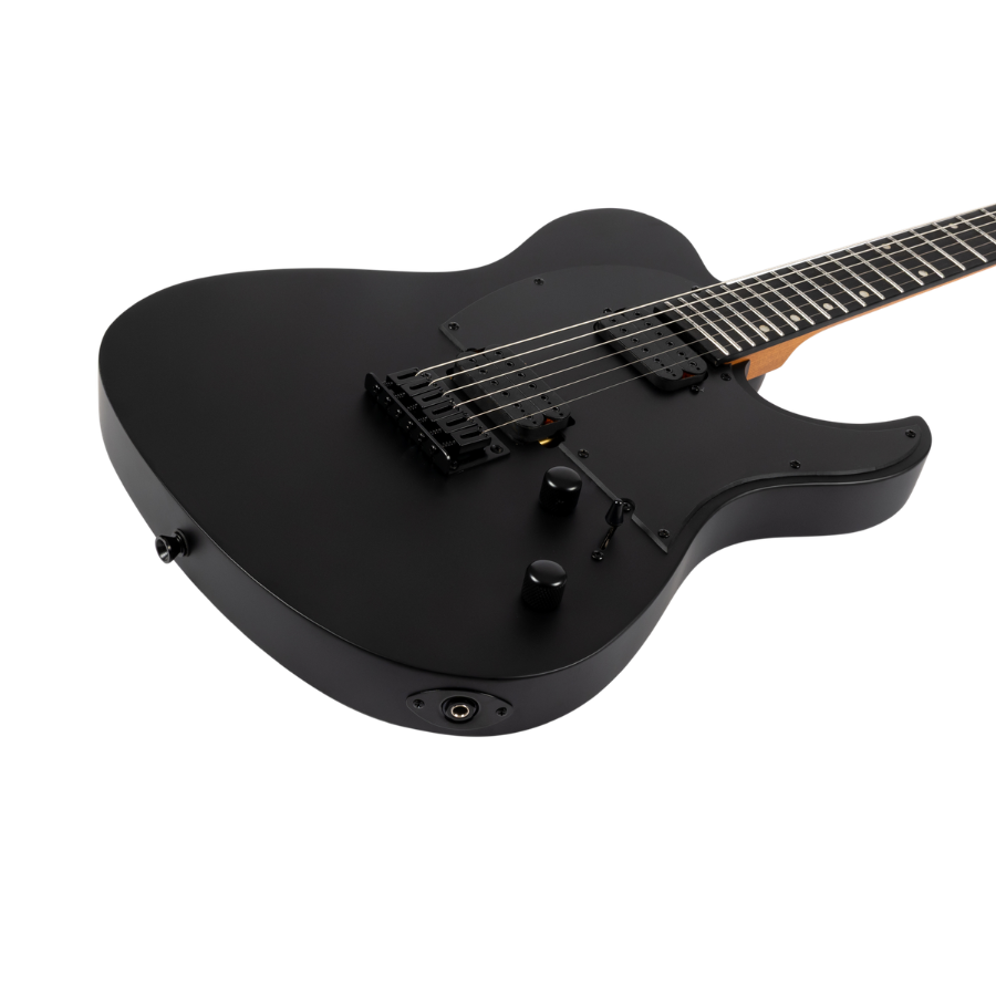 Spira T-400 Baritone Electric Guitar, Satin Black - Image 3
