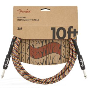 Fender Pure Hemp 10ft, Rainbow straight/straight Instrument Cable