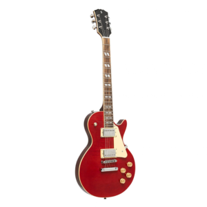 Stagg Deluxe Series Electric Guitar, Solid Mahogany with AAA Flamed Maple Top, Wine Red