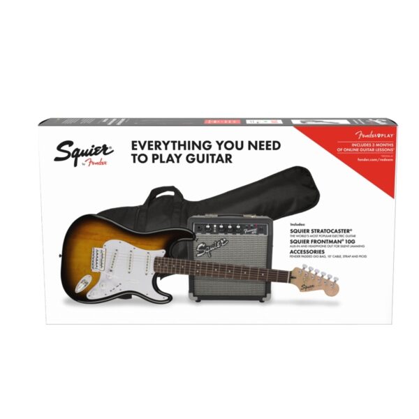 Squier Stratocaster SSS Brown Sunburst Guitar Pack